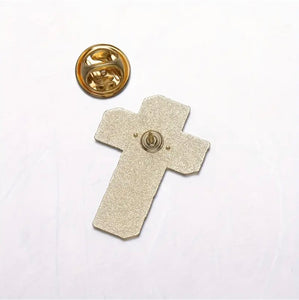 Jesus Saves Black Cross Pin