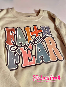 Colorful Faith Over Fear Sweater