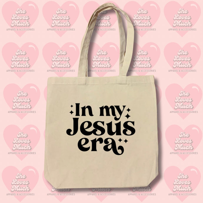 In My Jesus Era Minimalist Woven Bag