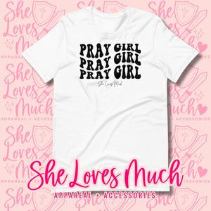 Wavy Pray Girl T-Shirt (White)