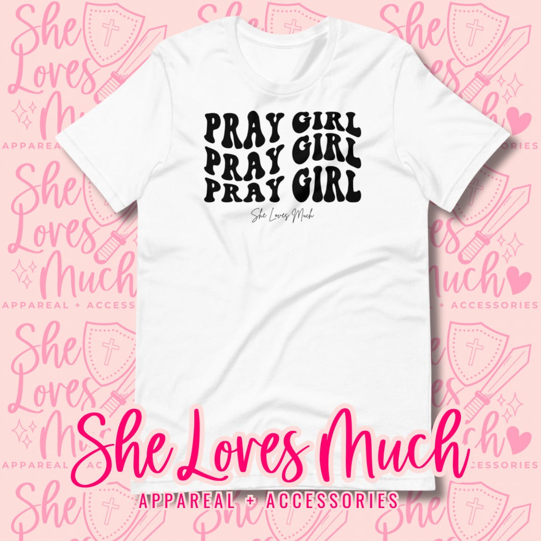 Wavy Pray Girl T-Shirt (White)