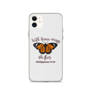 “Brave Wings Philippians 4:13” iPhone Case