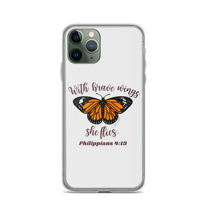 “Brave Wings Philippians 4:13” iPhone Case