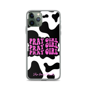 “Pray Girl” Cow Print iPhone Cases