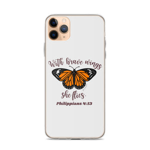 “Brave Wings Philippians 4:13” iPhone Case