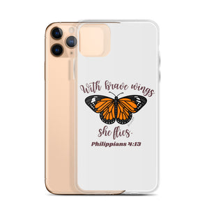 “Brave Wings Philippians 4:13” iPhone Case