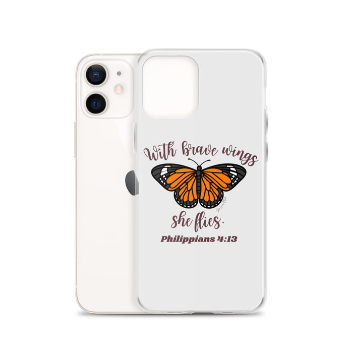 “Brave Wings Philippians 4:13” iPhone Case