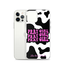 Load image into Gallery viewer, “Pray Girl” Cow Print iPhone Cases