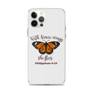 “Brave Wings Philippians 4:13” iPhone Case