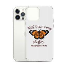 Load image into Gallery viewer, “Brave Wings Philippians 4:13” iPhone Case