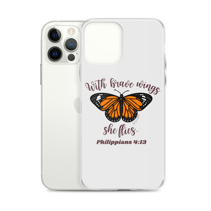 “Brave Wings Philippians 4:13” iPhone Case