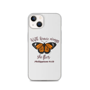 “Brave Wings Philippians 4:13” iPhone Case