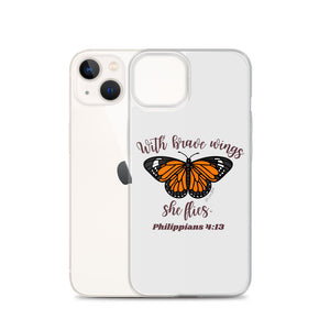 “Brave Wings Philippians 4:13” iPhone Case