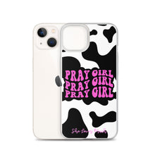 Load image into Gallery viewer, “Pray Girl” Cow Print iPhone Cases