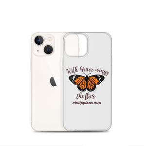 “Brave Wings Philippians 4:13” iPhone Case