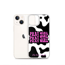 Load image into Gallery viewer, “Pray Girl” Cow Print iPhone Cases