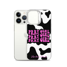 Load image into Gallery viewer, “Pray Girl” Cow Print iPhone Cases