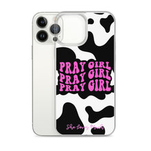 Load image into Gallery viewer, “Pray Girl” Cow Print iPhone Cases