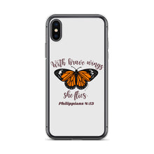 Load image into Gallery viewer, “Brave Wings Philippians 4:13” iPhone Case