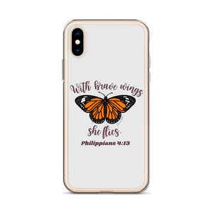 “Brave Wings Philippians 4:13” iPhone Case