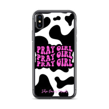 Load image into Gallery viewer, “Pray Girl” Cow Print iPhone Cases