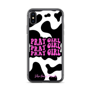 “Pray Girl” Cow Print iPhone Cases