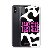 Load image into Gallery viewer, “Pray Girl” Cow Print iPhone Cases