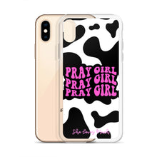 Load image into Gallery viewer, “Pray Girl” Cow Print iPhone Cases