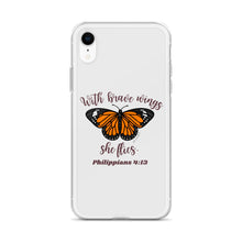 Load image into Gallery viewer, “Brave Wings Philippians 4:13” iPhone Case