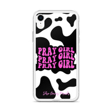 Load image into Gallery viewer, “Pray Girl” Cow Print iPhone Cases