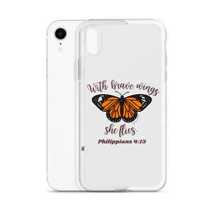 “Brave Wings Philippians 4:13” iPhone Case