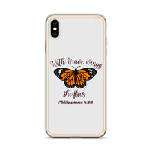 Load image into Gallery viewer, “Brave Wings Philippians 4:13” iPhone Case