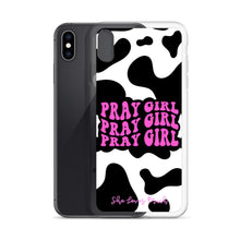 Load image into Gallery viewer, “Pray Girl” Cow Print iPhone Cases