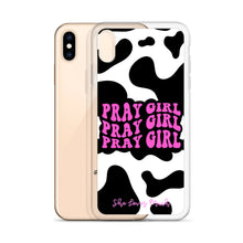 Load image into Gallery viewer, “Pray Girl” Cow Print iPhone Cases