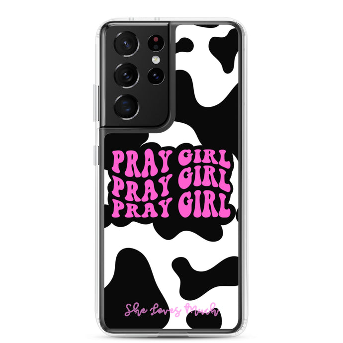 “Pray Girl” Cow Print Samsung Cases